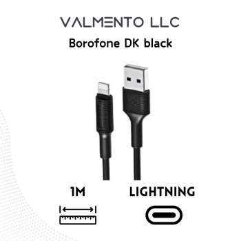 Borofone DK USB-A auf Lightning Kabel – Schwarz